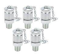 Sxhlseller Hydraulic Testing Adapter High Pressure Thread Test Coupling Connectors for Pressure Measuring PT/PPT, Carbon Steel Galvanized, Fit for Testing, Hydraulic System, 5pcs (Carbon Steel