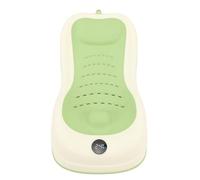 Sxhlseller Infant Bath Support with Thermometer, Soft Sink Head -Lip -Resistant Infant Bath Support for Bathtubs That Drain Holes Folded for The Bathroom (Green)