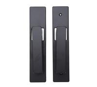 Sxhlseller Inside Door Slot Set, Lightweight Interior Exterior Made Entry Door Slot Lever Aluminum Alloy Quiet Versatile Complete with a Large Massive Button for Bathroom (Black Silver)
