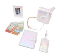 Sxhlseller Instant Camera Protective Case Kit for Mini12, Blue Square Plaid PU Leather Bag with Adjustable Strap Photo Album Photo Frame Boarding Pass Shell and Stickers (White)