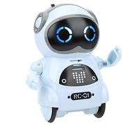 Sxhlseller Interactive Robot Toy, Voice Recognition Robot Toy, Repeat Mode, Conversation Mode, Entertainment, Eyes Flash, Arms Rotate, Pocket Size, With Belt Hole For Easy Carry (Blue)