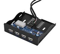 Sxhlseller Internal USB 2.0 Hub 4 Port | 3.5'' Front Panel Bay for Floppy Drive, 9 Pin to 4 Interface, Metal Plug and Play Hub for Fast Charging and Data Transfer, Mainboard or Riser Card