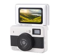Sxhlseller Keychain Digital Camera, 4K 68MP Compact Retro Camera with 1.47in Flip Screen and Flash for Travel Outdoor Recording (Black)