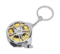 Sxhlseller Keychain Tape Measure, 2M Stainless Steel Retractable Ruler with CM Scale, Compact Portable ABS Housing for Car Home Craft Projects Hollow Silver (Hollow Gold 2M)