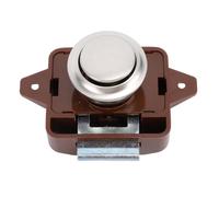 Sxhlseller Keyless Design Cabinet Door Push Button Latch Lock Knob for RV Yacht Motorhome, Stylish Look Cupboard Door Push Button Lock Latch (Brown Base Chrome)