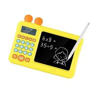 Sxhlseller Kids Math Learning Calculator with Notepad | Addition Subtraction Multiplication Division Oral Arithmetic Voice Prompts Writing Tablet for Boys Girls Yellow (Yellow)