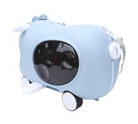 Sxhlseller Kids Ride On Suitcase with Foldable Pedal, Lightweight Luggage Travel Trunk Scooter for Boys Girls, Airport Carry On, Spacious Storage (Blue)