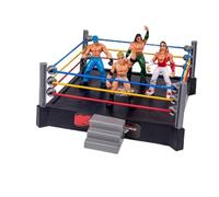Sxhlseller Kids Wrestling Ring Toy Set | Spring Loaded Action Ring with 4 Wrestler Figures for Boys Girls Ages 3-14 (Grey)