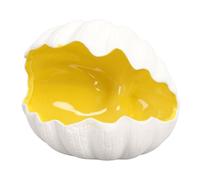 Sxhlseller Large Ceramic Shell Jewelry Dish | 3D Ocean Inspired Trinket Tray for Organizer, Multi-Functional Home Decor with Pearly Interior Glaze (Yellow)