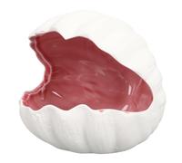 Sxhlseller Large Ceramic Shell Jewelry Dish | 3D Ocean Inspired Trinket Tray for Organizer, Multi-Functional Home Decor with Pearly Interior Glaze (Pink)