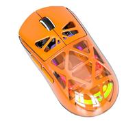 Sxhlseller Lightweight Wireless Gaming Mouse, 3 Modes Bluetooth 2.4G Wired, Rechargeable RGB Honeycomb Shell, 4800 DPI Adjustable Sensitivity - Ergonomic for PC (Orange)