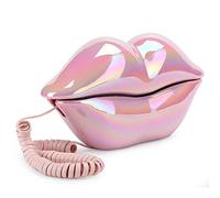 Sxhlseller Lip Telephone, Funny Unique Pink Retro Fixed Phone, with Number Storage Function, Fashionable Home Decor, for Gift Office Hotel