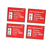 Sxhlseller Mahjong Cards 2026 Official Revision Large Print Rule Set for | American Mahjong League Reference, Senior Friendly, 4 Identical Copies, Easy Reading for Dim Light