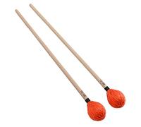 Sxhlseller Marimba Mallets Durable Soft Playing for Percussion Compatible with All Bass Instruments Maple Handle for Marimba Lover, 2 Pieces (Orange)