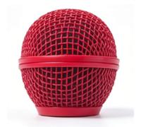 Sxhlseller Microphone Grille Replacement Metal Mesh Head, Noise Reduction Dust Proof Mic Grill for Dynamic Microphone, Anti Distortion Damp Proof 5.1cm (Red)