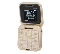 Sxhlseller Mini 2G Flip Cell Phone, 2 SIM Card Cell Phone for Seniors with LED Flashlight, HD Rear Camera, FM Radio, Blacklist, Speed Dial, Big Buttons (Gold)