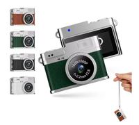 Sxhlseller Mini Keychain Camera, 1080P 2MP Mini Thumb Sized Retro Digital Camera with 32GB Memory Card, 0.96in Color Screen Micro Camcorder for Video Travel Study (Green)