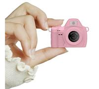 Sxhlseller Mini Keychain Camera, 2K FHD Tiny Retro Digital Camera with 1.47 Inch Screen, LED Fill Light, Pocket Size,Up to 128GB Expansion, ForTravel,Beginners,Party (Gray, Pink,Green,Yellow) (Pink)