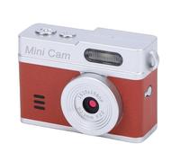 Sxhlseller Mini Keychain Camera, Tiny Digital Camera 1080P HD 12MP with 0.96in Screen LED Fill Light Type C for Vlog Outdoor Adventure Travel (Silver Brown)