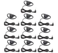 Sxhlseller Mono Wired Headset with D-Shape Earpiece | 3.5mm Single Ear Hook Earbud for Tour Guide System, Lightweight Ergonomic Earphone for Travel Conference Online Class, 2-Pack (10pcs)
