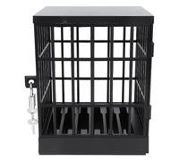 Sxhlseller Phone Jail Lock Box, Plastic Mobile Phone Prison Cage for Classroom Family Time Party, with 2 Mini Keys to Secure Devices and Control Screen Time (All Black)