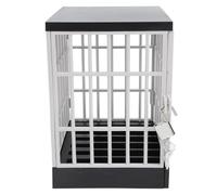 Sxhlseller Phone Jail Lock Box, Plastic Mobile Phone Prison Cage for Classroom Family Time Party, with 2 Mini Keys to Secure Devices and Control Screen Time (Black Grey)