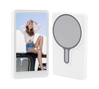 Sxhlseller Phone Vlog Selfie Screen, 3.97 Inches Magnetic Phone Wireless Selfie Monitor Screen, 2.4G 5G Dual Band, WIFI 4K Recorder Rear Back Camera for Vlog Live Stream TikTok (White)