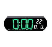 Sxhlseller Plug-In Auto Dimming LED Clock | Wall Mounted Alarm Clock with Temperature, W isplay, Snooze for Bedroom