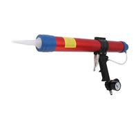 Sxhlseller Pneumatic Caulking Gun 600ml, Air Caulk Tool with Adjustable Valve & 24 Nozzles, Professional Aluminum Alloy Glue Gun for Construction, Home Renovation, Sealing