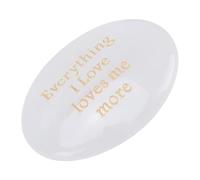 Sxhlseller Pocket Engraved Crystal Thumb Stone Encouraging Those Facing Challenges Stone (White)
