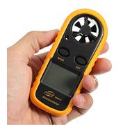 Sxhlseller Portable Digital Wind Speed Lightweight Mini Anemometer with LCD Display and 1 Pack Wind Temperature Measure for Mountaineering
