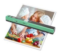 Sxhlseller Portable Handheld Document Scanner, A4 Image Wand with 900 DPI, Supports PDF JPEG, USB Mobile Scanning for Business Office, Battery Powered - Black (Green)