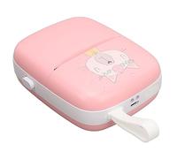 Sxhlseller Portable Mini Cartoon Printer Pocket Wireless Bluetooth with Fast Connection Environmental Thermal Printing for Study Home Office (Pink)