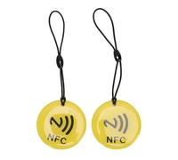 Sxhlseller Programmable NFC Keyfobs, 10 Pieces, NTAG213 Chip, Sturdy and Lightweight for All NFC Enabled Devices, Yellow Access Cards
