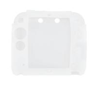 Sxhlseller Protective Cover for 2DS Controller, Soft Silicone Skin Case with Top & Bottom Screen Protectors, Scratch-Resistant, Shockproof, Transparent, Slim & Portable (White)