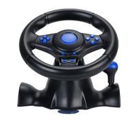 Sxhlseller Racing Wheel for PC, 360, USB Gaming Steering Wheel with 180° Rotation, Linear Pedals and Gearshift Paddles, Vibration Feedback, Programmable Keys, Ergonomic Design