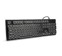 Sxhlseller Retro Mechanical Gaming Keyboard - 104 Key Wired USB with Mixed Light Backlight, Ergonomic Design & Clicky Punk Style Keys for PC and Laptop Computer (Black)