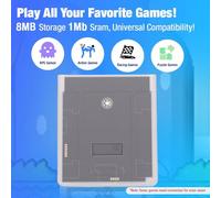 Sxhlseller Rewritable Game with Real Time Clock for GBC Console 8MB Storage 1MB RAM for Player, Low Power Consumption, Transparent White