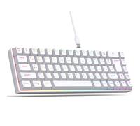Sxhlseller Russian English Dual Language 68-Key RGB Backlit Mechanical Gaming Keyboard with Type-C Wired Connection, Ergonomic Compact Design for Laptop and PC Typing (White)