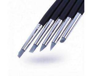 Sxhlseller Sculpting Tools Silicone, Pottery Making Tool Pen With Wood Handles, Pastel Shaper Suitable as Polymer Clay Erase Mark Pen