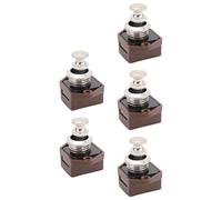 Sxhlseller Secure RV Cabinet Push Button Latch Set, 5PCS Elegant RV Keyless Cabinet Lock for Motorhome Home Yachts (Brown Pearl Ni)