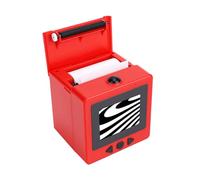 Sxhlseller Smart AI Voice Sticker Printer for Kids, Cube Portable Inkless Thermal Printer with HD Display Screen, Voice Activated DIY Label Maker for Home Learning Craft Tool (Red)
