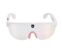 Sxhlseller Smart Glasses with Camera, 8MP 1200P HD Video Recording, Real Time AI Translation, Bluetooth Audio Sunglasses with UV400 Protection, Open Ear Speaker for Outdoor Sports (White Pinkish)
