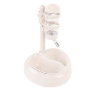 Sxhlseller Standing Dispensator Bowl Bottle for Pets, Eater of Standing Water Distributor in the Shape of a Heart Easy to Clean Large Capacity for Cat Dogs (Beige)