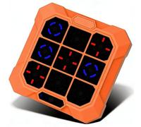 Sxhlseller Tic Tac Toe Game, 6 In 1 Handheld Electronic Tic Tac Toe Game with Silent Mode & Rechargeable, Portable Travel Board Games for Adults, Family, Boys Girls (Orange)