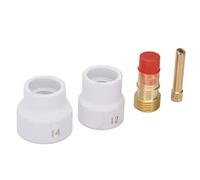 Sxhlseller TIG Gas Lens Kit for WP 17 18 26 Series Welding Gun, Includes 2.4mm Orifice Ceramic Nozzles, Short Bevel Electrode Holder and Grooved Connector with Mesh