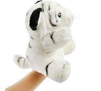 Sxhlseller Tiger Hand Puppet, Realistic Tiger Toy Plush Animal, Soft Wildlife Puppet With Sized Fit For Children Adults, For Storytelling Pretend Play Role Play (white)