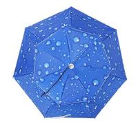 Sxhlseller Umbrella Hat, 77cm Head-Mounted Umbrella, Hands Free Windproof UV-Blocking Umbrella, Umbrella Hat for Outdoor Fishing(Raindrop blue)