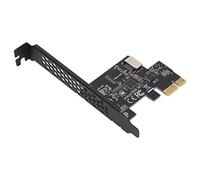Sxhlseller USB 3.2 PCIe Riser Card | 5Gbps Type-E Adapter for PC, Ceramic Capacitors with Auto Recovery Fuse (Black)