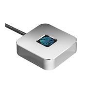 Sxhlseller USB Fingerprint Reader for PC, Fast Recognition Biometric Fingerprint Scanner Dongle, Portable USB Logger with 360 Degree Touch, Support for Window 10 11 Hello (Silver)